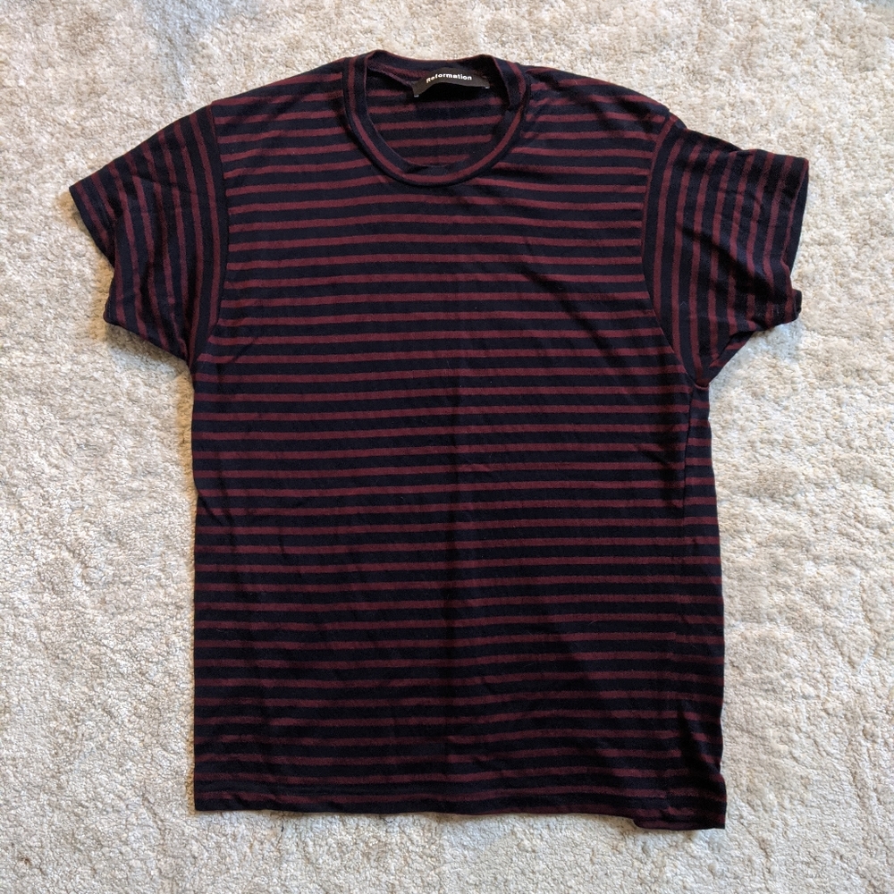 Reformation nwot oversized striped t shirt